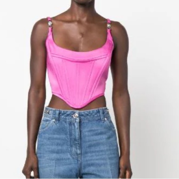 Versace NWT Medusa '95 Satin Corset Top - Picture 6 of 6